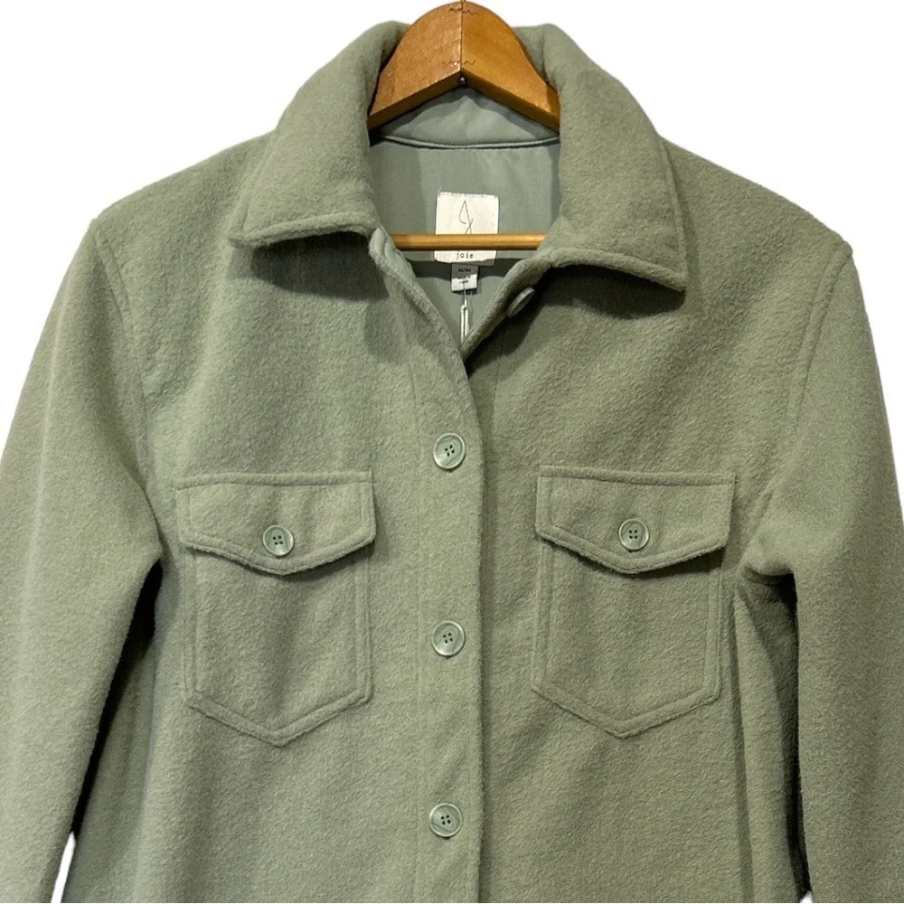 Joie Boyfriend Shacket Sage Green Medium Blogger Favorite Button Down Jacket - Picture 3 of 8